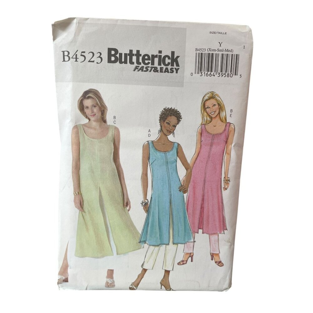 Butterick B4523 Sewing Pattern For Misses Tunic Skirt & Pants‎ XS-S-M Multi-Size